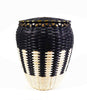 Eric Otter Bacon Passamaquoddy Ash Sweetgrass Black and White Basket Wabanaki