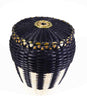 Eric Otter Bacon Passamaquoddy Ash Sweetgrass Black and White Basket Wabanaki