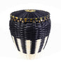 Eric Otter Bacon Passamaquoddy Ash Sweetgrass Black and White Basket Wabanaki