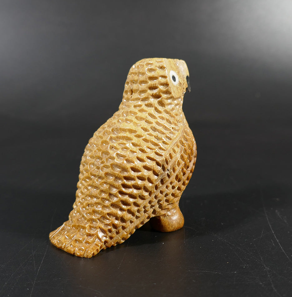 Eskimo Art Melcher Oozevaseuk Small Textured Whalebone Owl