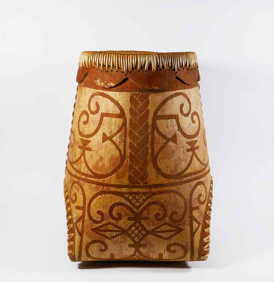 Gabriel Frey Passamaquoddy Etched Birch Bark Baskets Wabanaki Double Curve
