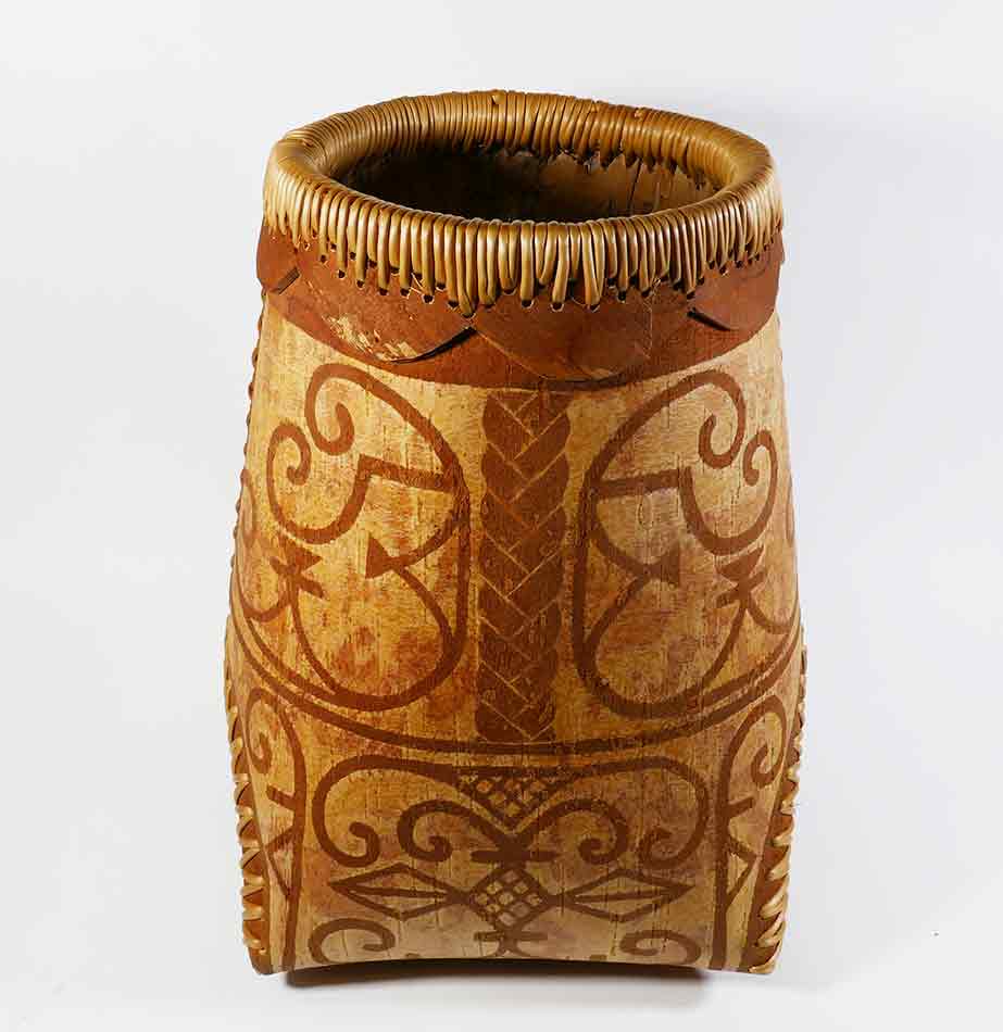 Gabriel Frey Passamaquoddy Etched Birch Bark Baskets Wabanaki Double Curve