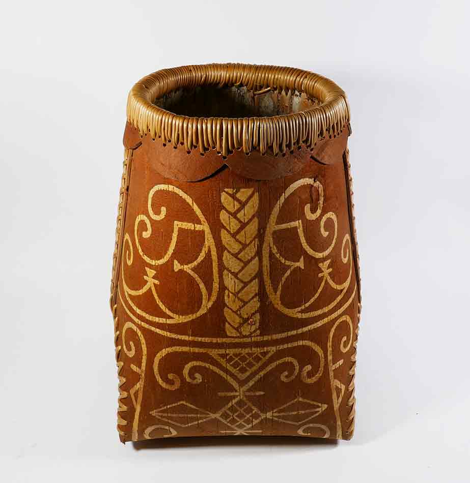 Gabriel Frey Passamaquoddy Etched Birch Bark Baskets Wabanaki Double Curve