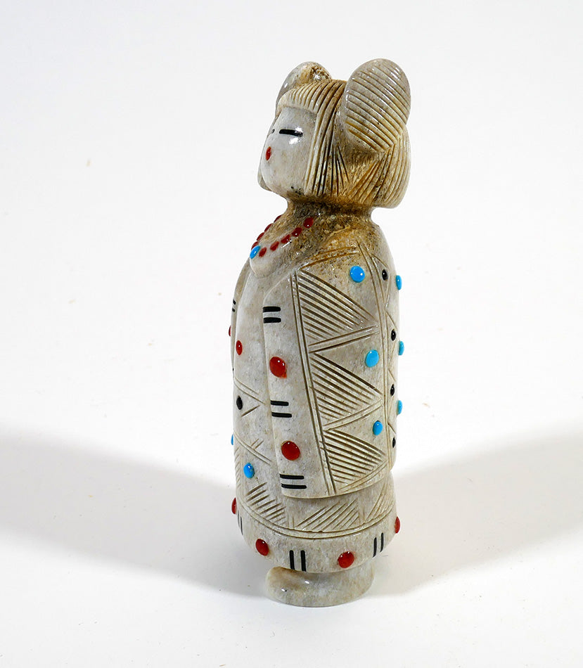 Zuni Art Gabriel Sice Hopi Maiden Antler with Inlay