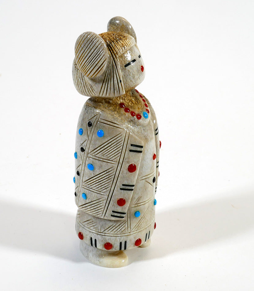 Zuni Art Gabriel Sice Hopi Maiden Antler with Inlay