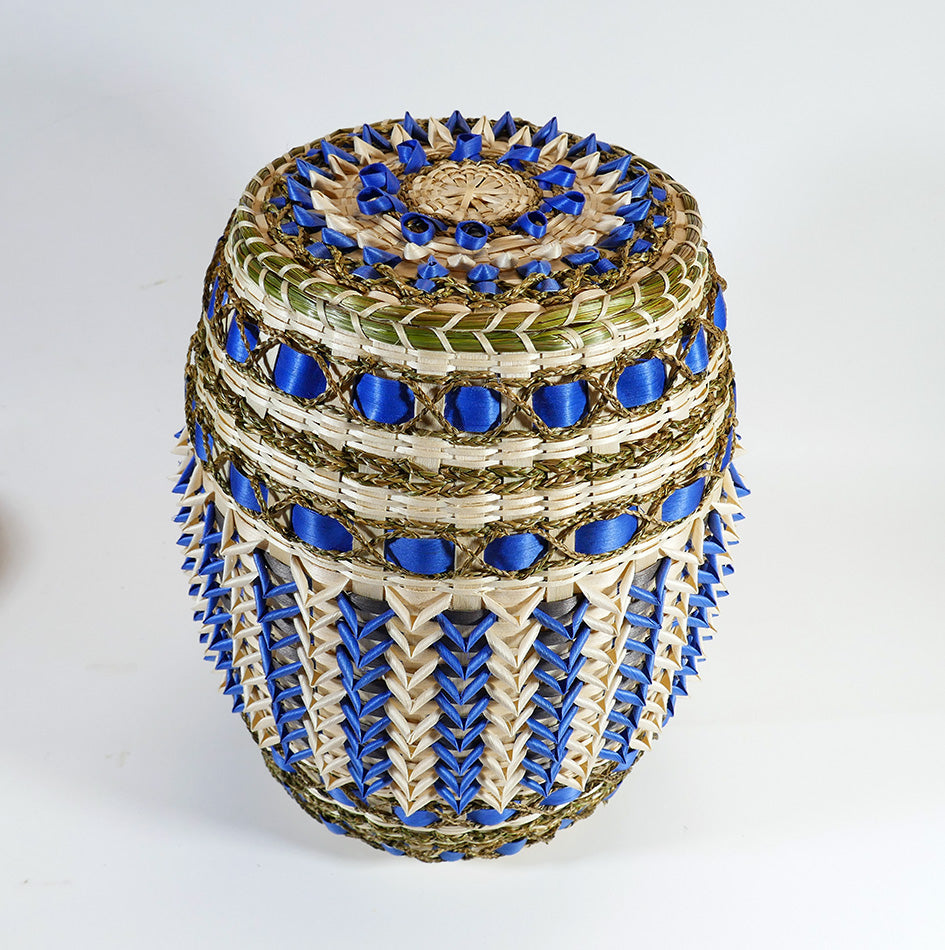 Gal Frey Tall Passamaquoddy Point Basket Wabanaki