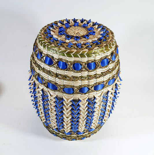 Gal Frey Tall Passamaquoddy Point Basket Wabanaki