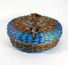 Gal Frey Round Colorful Passamaquoddy Basket Wabanaki
