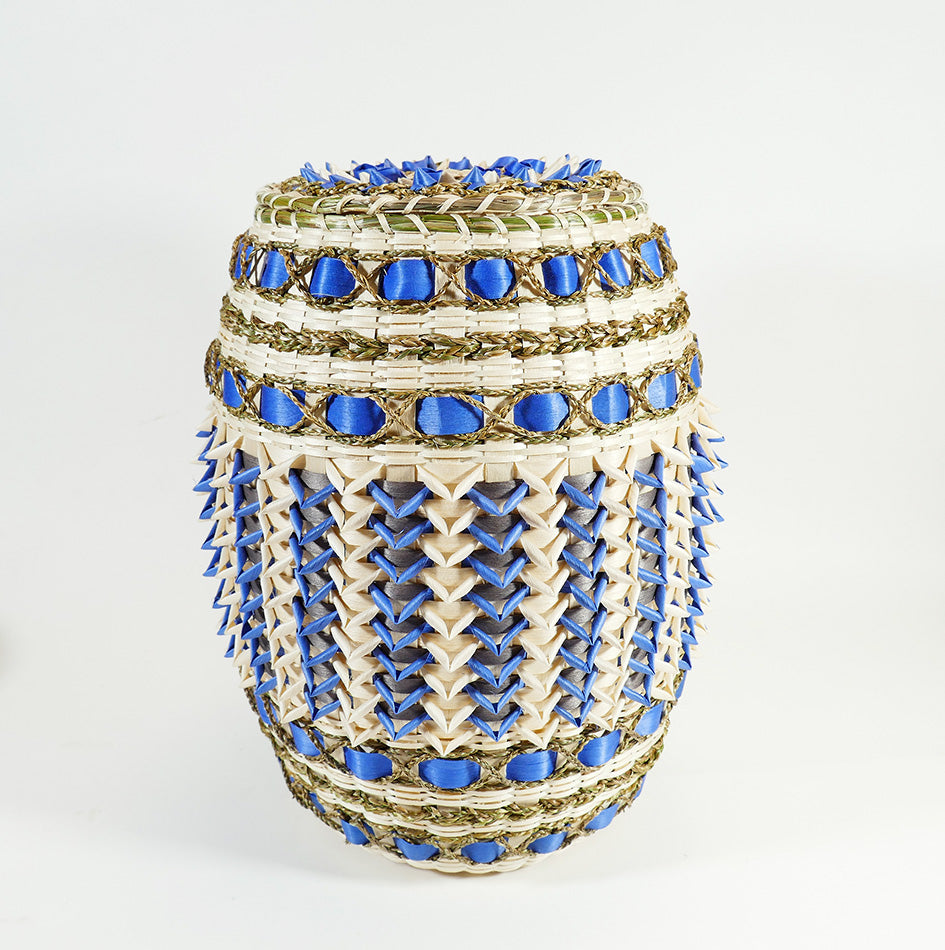 Gal Frey Tall Passamaquoddy Point Basket Wabanaki