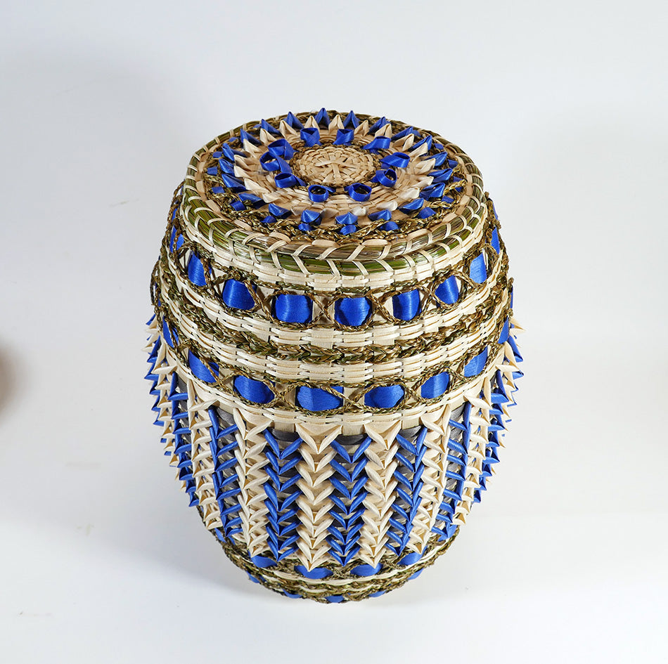 Gal Frey Tall Passamaquoddy Point Basket Wabanaki