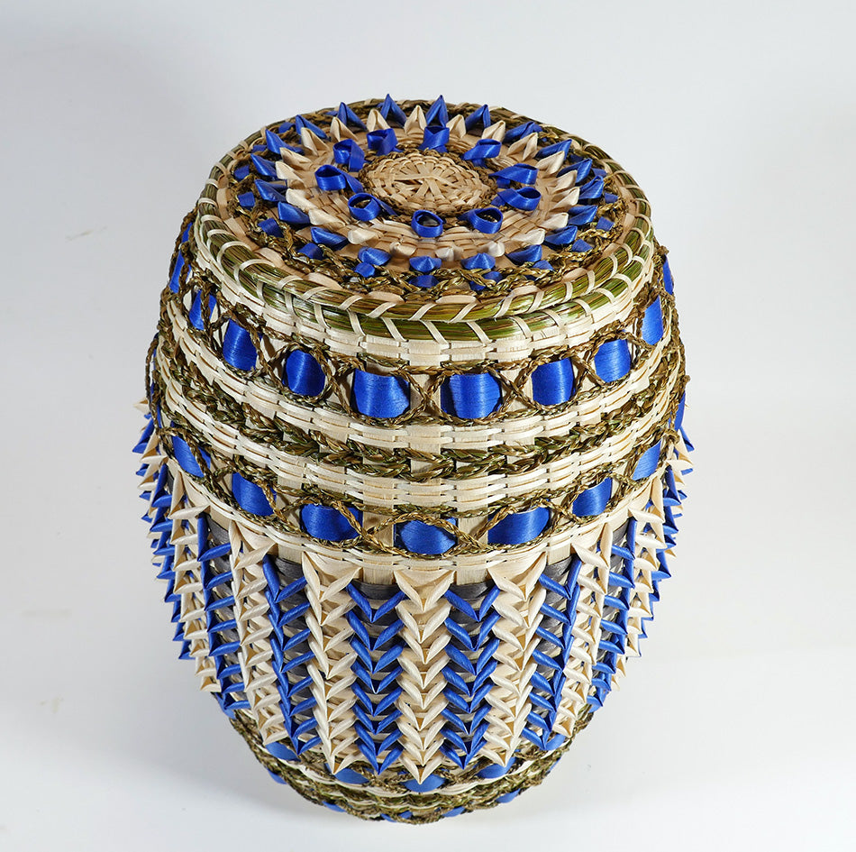 Gal Frey Tall Passamaquoddy Point Basket Wabanaki