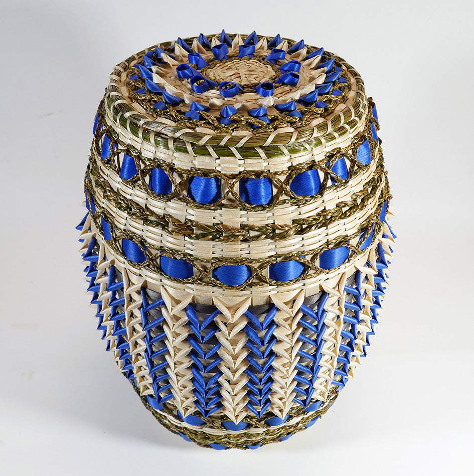 Gal Frey Tall Passamaquoddy Point Basket Wabanaki