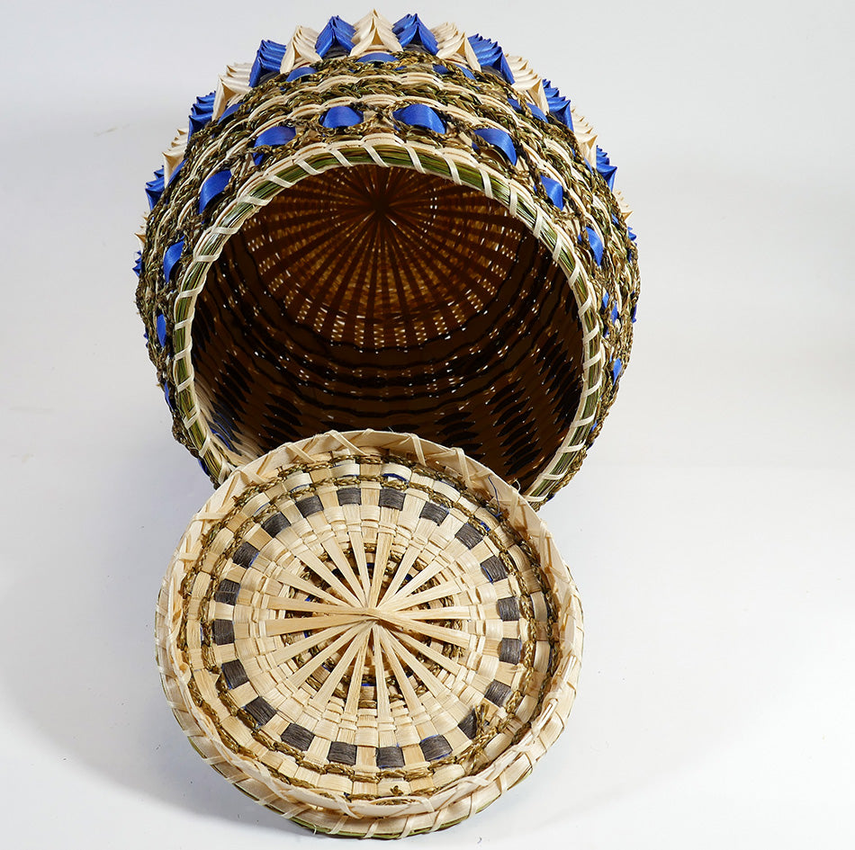 Gal Frey Tall Passamaquoddy Point Basket Wabanaki