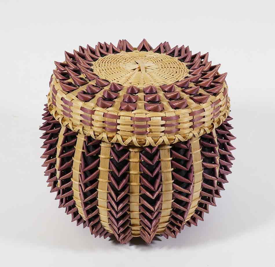 Wabanaki Penobscot Ganessa Bryant Frey Black Ash and Sweetgrass Point Basket