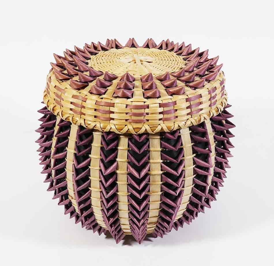 Wabanaki Penobscot Ganessa Bryant Frey Black Ash and Sweetgrass Point Basket