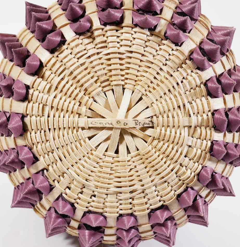 Wabanaki Penobscot Ganessa Bryant Frey Black Ash and Sweetgrass Point Basket