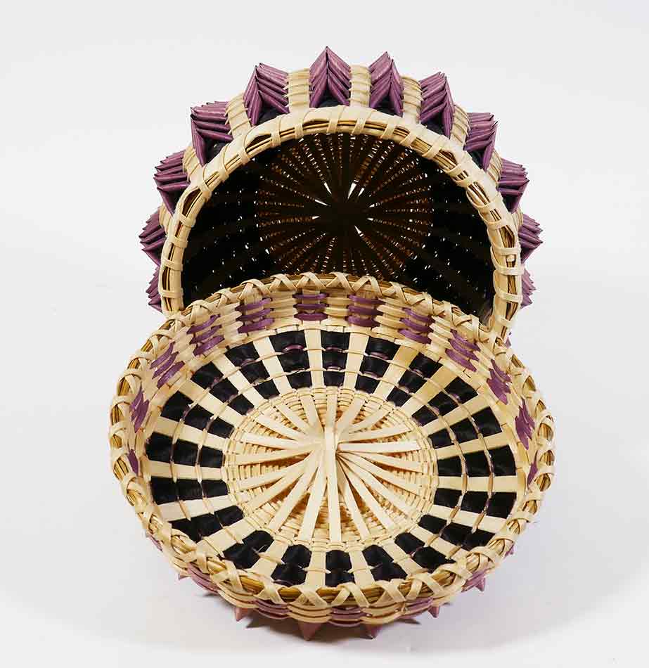 Wabanaki Penobscot Ganessa Bryant Frey Black Ash and Sweetgrass Point Basket