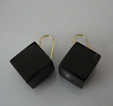Native American Buffalo Horn Cube Earrings Lakota Sioux Artist Kevin Pourier