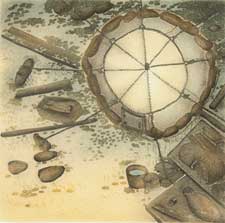 Cape Dorset Camp Site Print 2008 Annual Collection Etching And Aquatint 13 By 12 Inches