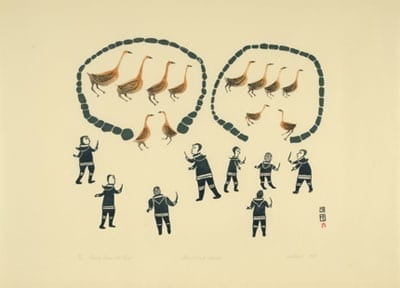 Chasing Geese into Pens