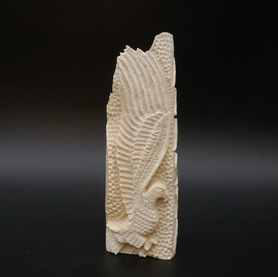 Archie Slwooko Impression of Alaska Bas Relief Walrus Tusk Eskimo Art