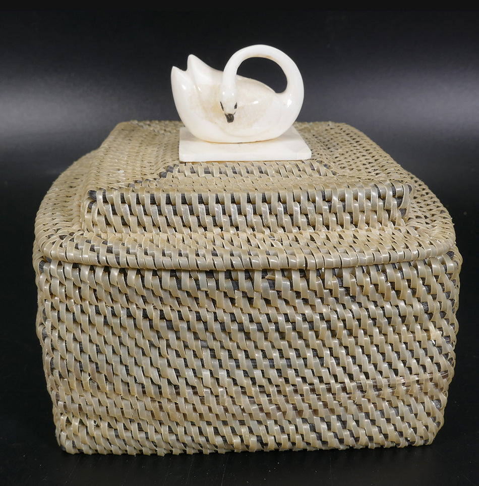 Inupiaq Eskimo/Inuit Pt. Hope White Baleen Basket Andrew Tooyak Sr.