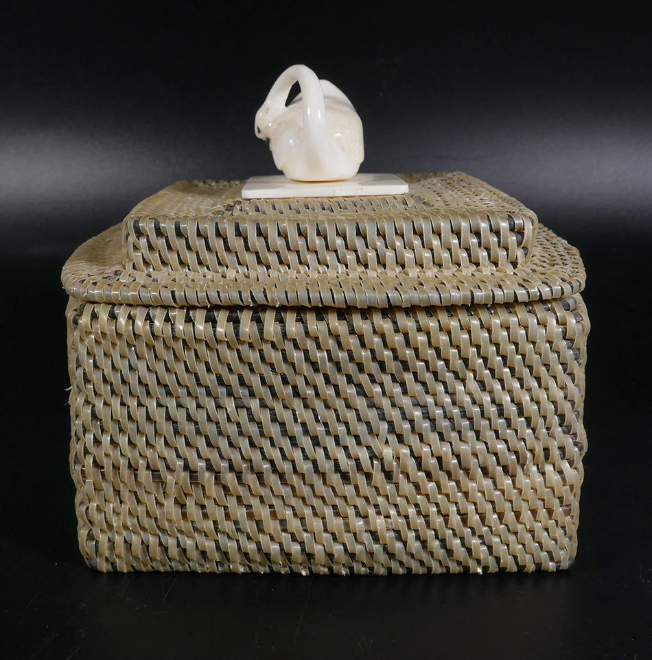 Inupiaq Eskimo/Inuit Pt. Hope White Baleen Basket Andrew Tooyak Sr.