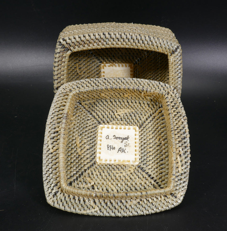 Inupiaq Eskimo/Inuit Pt. Hope White Baleen Basket Andrew Tooyak Sr.