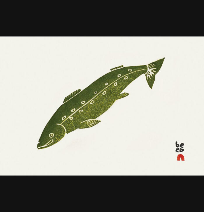 Cape Dorset Ivitaaruq Arctic Char Linocut Print 13.5 x 19.4 cm