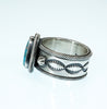 Navajo Artist Jacob D. Morgan Sterling Silver Ring with Candelaria Turquoise