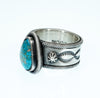 Navajo Artist Jacob D. Morgan Sterling Silver Ring with Candelaria Turquoise