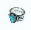 Navajo Artist Jacob D. Morgan Sterling Silver Ring with Candelaria Turquoise
