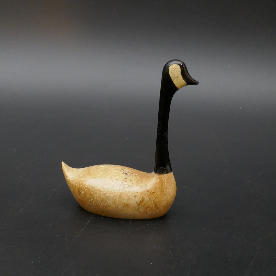 James Aningayou Bone Goose on Nest Eskimo Art