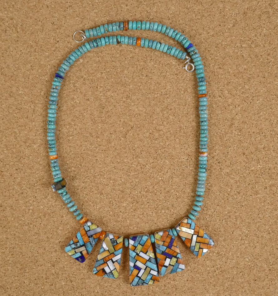 Kewa Santo Domingo Pueblo Mosaic Necklace Janalee Reano Valencia