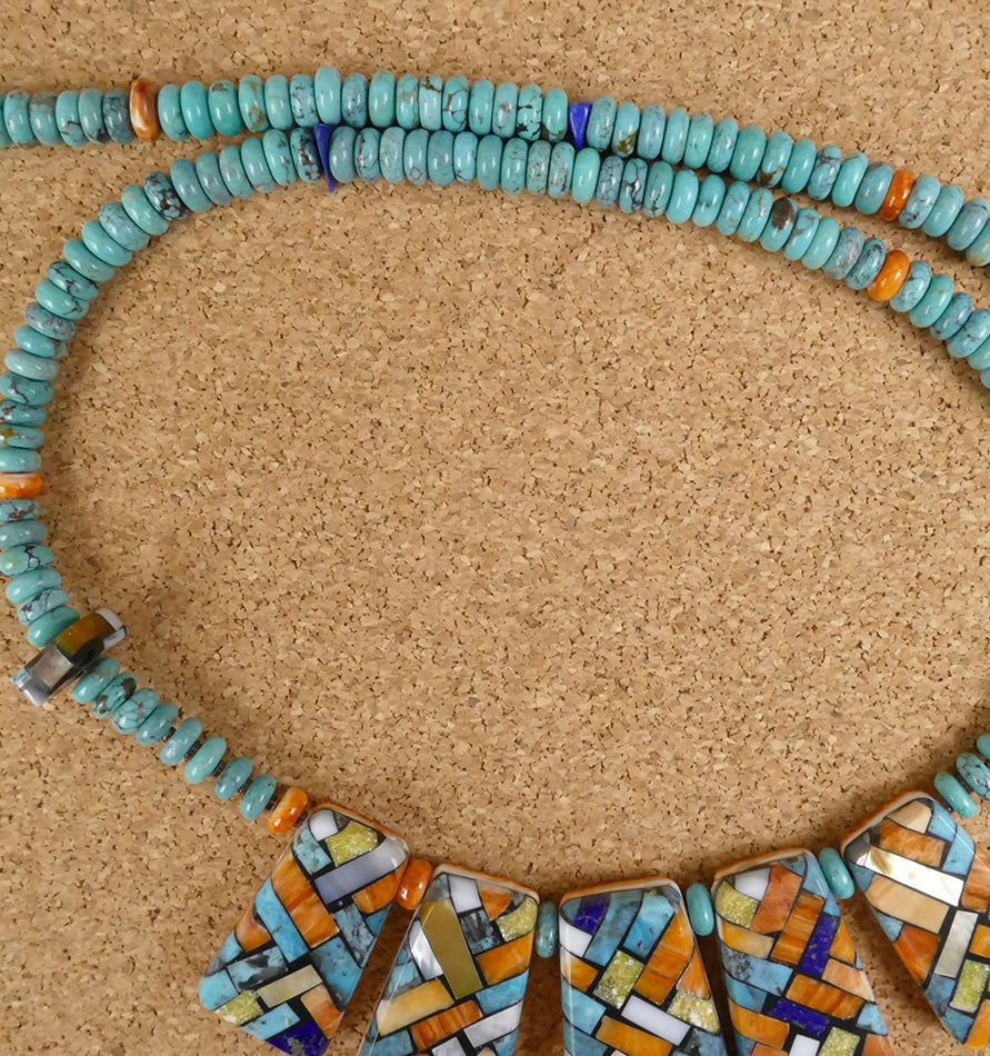 Kewa Santo Domingo Pueblo Mosaic Necklace Janalee Reano