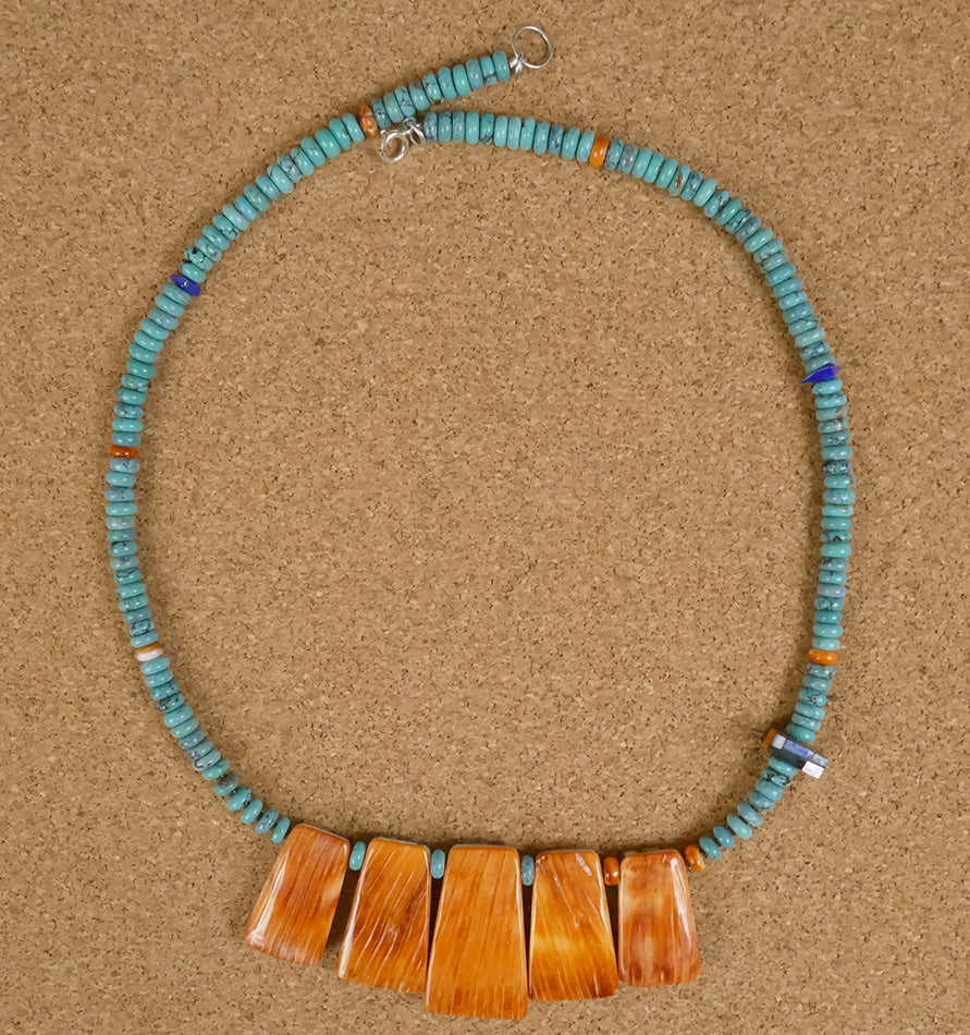 Kewa Santo Domingo Pueblo Mosaic Necklace Janalee Reano