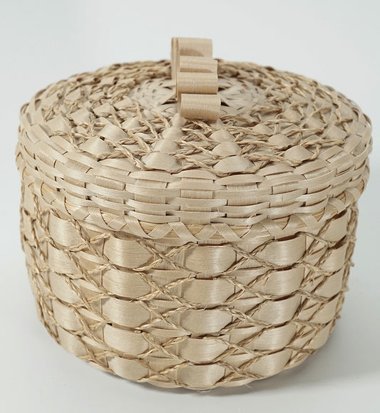 Kenny Keezer Passamaquoddy Round Basket Wabanaki