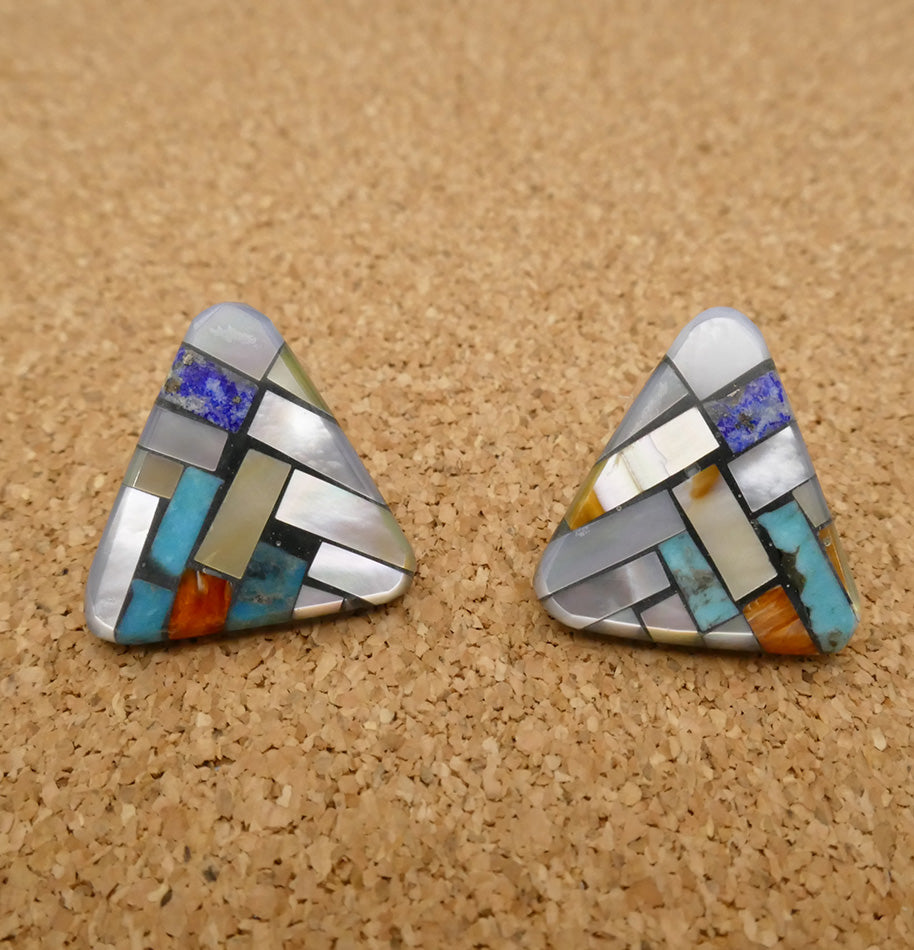 Kewa Santo Domingo Pueblo Mosaic Earrings Janalee Reano