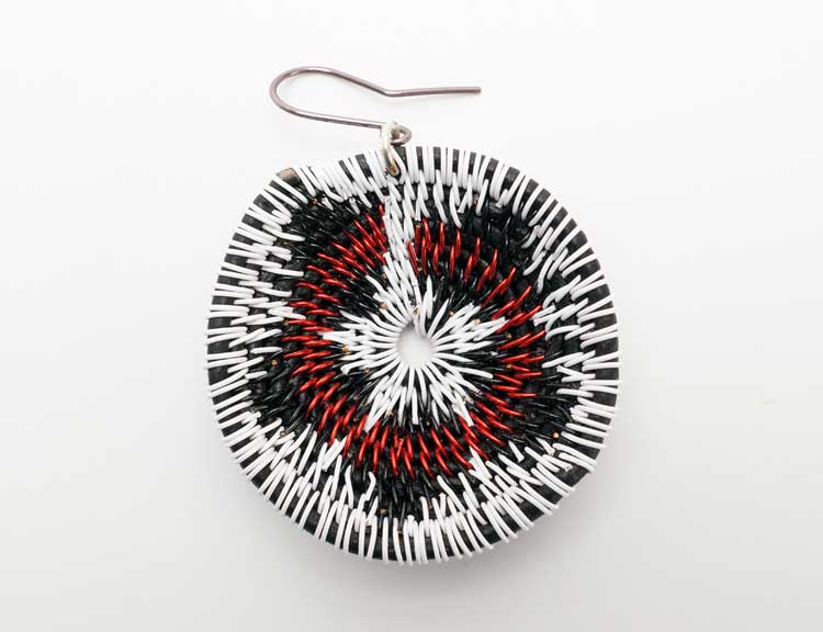 Native American Desert Lily Copper Basket Earrings Navajo Artist LaKota Scott