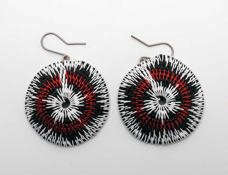 Native American Desert Lily Copper Basket Earrings Navajo Artist LaKota Scott