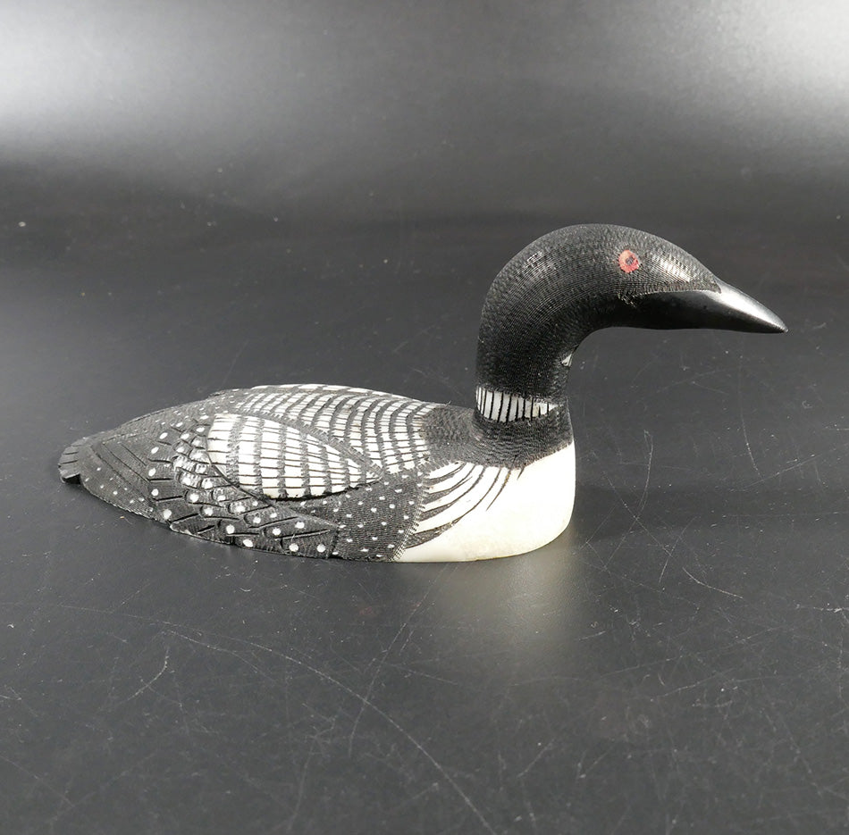 Larry Mayac Common Loon Inupiaq Eskimo Art Ivory Scrimshaw