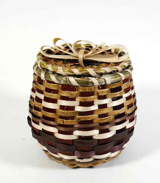 Wabanaki Pasamaquoddy Lydia Soctomah Ash and Sweetgrass Basket