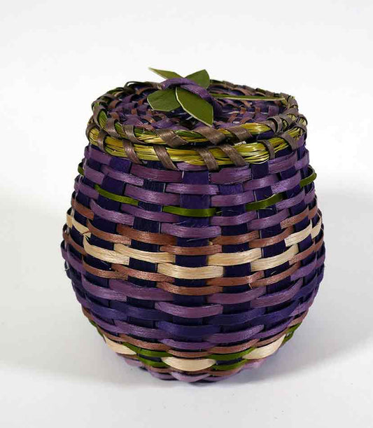 Wabanaki Pasamaquoddy Lydia Soctomah Ash and Sweetgrass Basket with Dragonfly