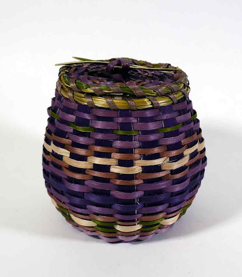 Wabanaki Pasamaquoddy Lydia Soctomah Ash and Sweetgrass Basket with Dragonfly