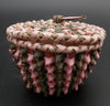 Wabanaki Art Amanda Ennis Maliseet Artist Pink-Green Curl Basket