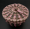 Wabanaki Art Amanda Ennis Maliseet Artist Pink-Green Curl Basket