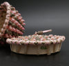 Wabanaki Art Amanda Ennis Maliseet Artist Pink-Green Curl Basket