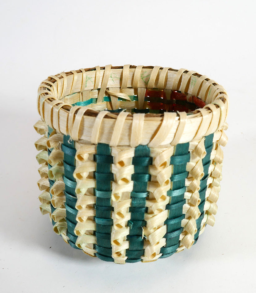 Wabanaki Art Amanda Ennis Maliseet Miniature Green/Brown Basket (Copy)