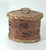 Maliseet Artist Aron Griffith Oval Covered Birch Bark Basket Dragonflies Wabanaki