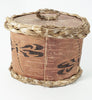 Maliseet Artist Aron Griffith Oval Covered Birch Bark Basket Dragonflies Wabanaki